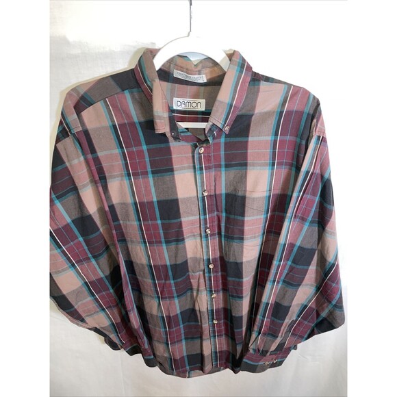 Damon Dress Shirt Mens Size XL Purple Striped Button Up Long Sleeve - Picture 1 of 12